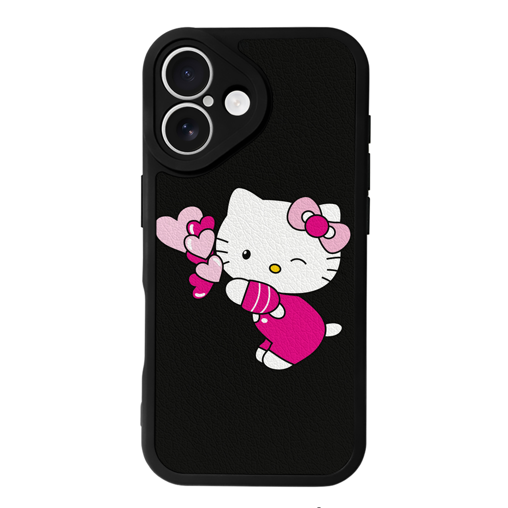 （画像用） Hello Kitty ハローキティ 【iPhone 16シリーズ対応】シリコンスマホケース（レザー調） 材質：シリコン
